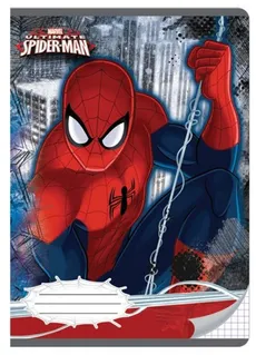 Zeszyt A5 w kratkę 16 kartek Spiderman 5 sztuk