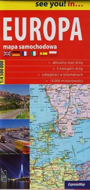 Europa mapa samochodowa 1:4 500 000