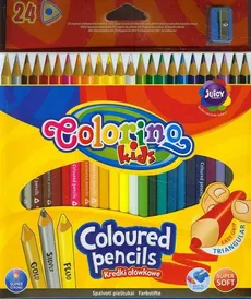 Kredki ołówkowe trójkątne Colorino kids 24 kolory + temperówka - Outlet