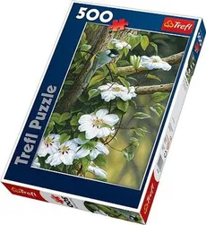 Puzzle 500 Sikorka pośród kwiatów