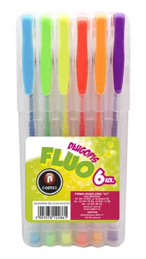Długopis GEL FLUO w etui 6 kolorów
