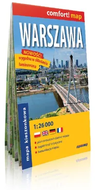 Warszawa laminowany plan miasta 1:26 000 mapa kieszonkowa