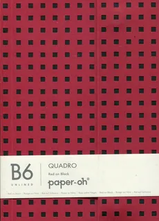 Zeszyt B6 Paper-oh Quadro gładki 56 kartek Red on Black