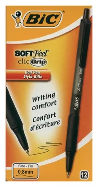 Długopis Soft Feel Click Grip Fine Czarny 12 sztuk