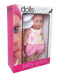 Lalka bobas Baby Grace 17 cm w paski