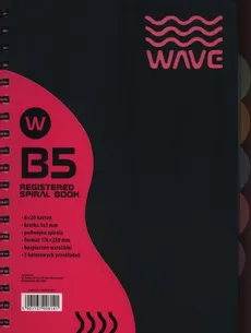 Kołozeszyt B5 Wave w kratkę 120 kartek różowy