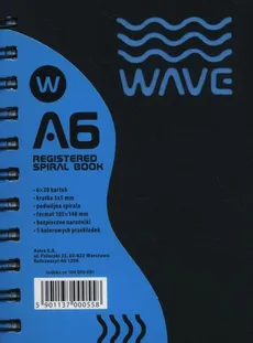 Kołozeszyt A6 Wave w kratkę 120 kartek niebieski