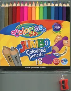 Kredki ołówkowe Colorino okrągłe Jumbo 18 kolorów + temperówka