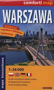 Warszawa laminowany plan miasta 1:26 000 mapa kieszonkowa - Outlet
