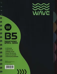 Kołozeszyt B5 Wave w kratkę 120 kartek zielony