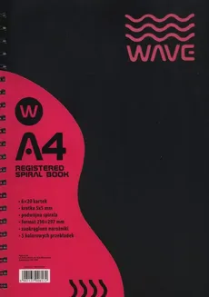 Kołozeszyt A4 Wave w kratkę 120 kartek różowy