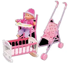 Lalka Julka z wózkiem i łóżeczkiem