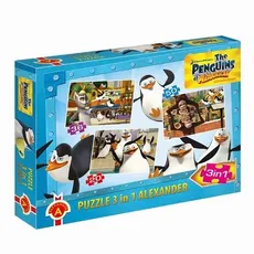 Puzzle Pingwiny z Madagaskaru 3 w 1