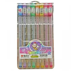 Długopisy żelowe brokatowe M&G 8 kolorów