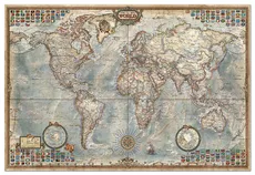 Puzzle 1500 Świat mapa stylizowana polityczna