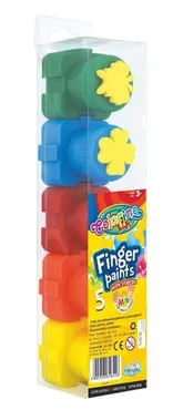 Farby do malowania palcami z pieczątkami Colorino kids 5 kolorów