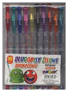 Długopisy żelowe brokatowe Fun&Joy 10 kolorów