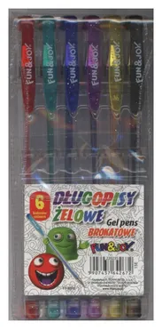Długopisy żelowe brokatowe Fun&Joy 6 kolorów
