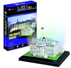 Puzzle 3D LED Biały Dom 56 elementów