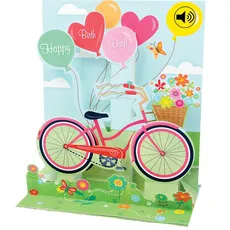 Kartki 3D Bike and Balloons