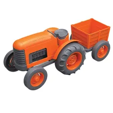 Traktor z przyczepką pomarańczowy