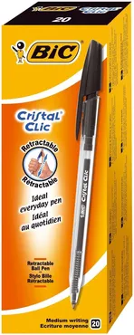 Długopis Cristal Clic czarny pudełko 20 sztuk