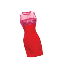 Sukienka dla Barbie różowo-czerwona