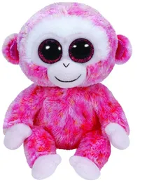 Beanie Boos Ruby - różowo-biała małpka średnia