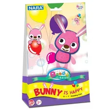 Kartka ozdobna z modeliną Beady card Bunny is happy - Outlet