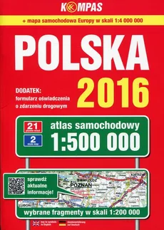 Polska 2016 Atlas samochodowy 1:500 000 - Outlet