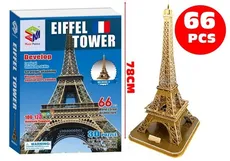 Puzzle 3D Duża Wieża Eiffla 66 elementów - Outlet