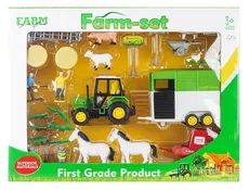 Zestaw farma traktor + przyczepa i zwierzęta hodowlane