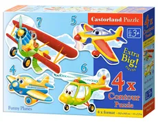 4x1 Puzzle Konturowe Funny-Planes / B-04447