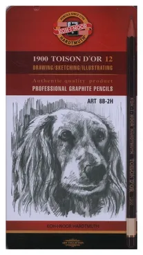 Ołówki grafitowe 8B-2H Toison D'Or 1900 12 sztuk