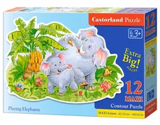 Puzzle 12 MAXI Konturowe:	Playing Elephants