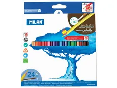 Kredki Milan ołówkowe akwarelowe 24 kolory