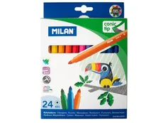 Flamastry Milan 24 kolory ze stożkową końcówką - Outlet