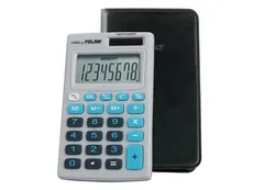 Kalkulator Milan kieszonkowy w etui 8 pozycyjny, niebieski