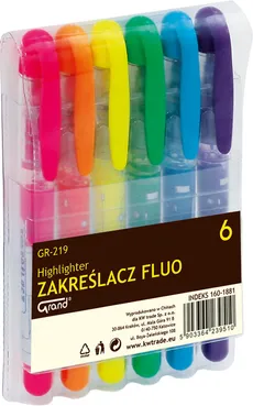 Zakreślacz fluo GR-219. Komplet 6 kolorów