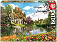 Puzzle 6000 Wiosna w domku nad jeziorem