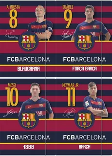 Zeszyt A5 w kratkę 16 kartek FC Barcelona 20 sztuk mix