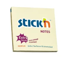 Notes samoprzylepny extra sticky 76x76mm żółty pastelowy 90 kartek
