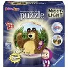 Puzzle 3D Kuliste Masza i niedźwiedź lampka 72