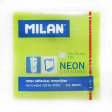 Karteczki milan neonowe 76x76 mm zielone 10 sztuk