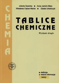 Tablice chemiczne - Wiesława Cejner-Mania, Anna Janich-Kilian, Jolanta Sawicka