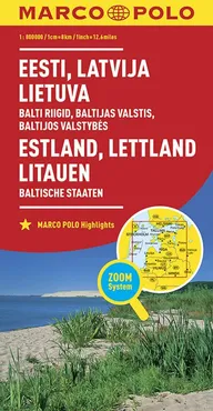 Estonia Łotwa Litwa mapa - Outlet