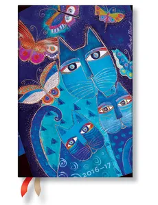 Kalendarz 2016-17 18-mc Blue Cats&Butterfies Mini Horyzontalny