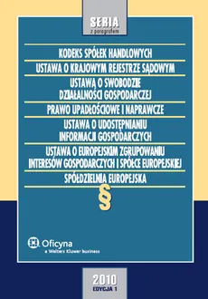 Kodeks spółek handlowych, Ustawa o Krajowym Rejestrze Sądowym, Ustawa o swobodzie działalności gospo - Outlet