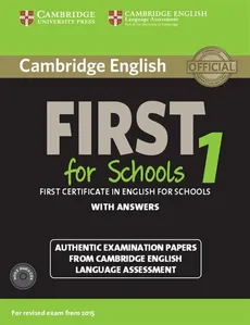 Cambridge English First 1 for Schools First Certificate in English for Schools with answers - Outlet