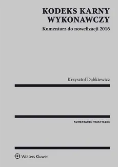 Kodeks karny wykonawczy Komentarz do nowelizacji 2016 - Krzysztof Dąbkiewicz